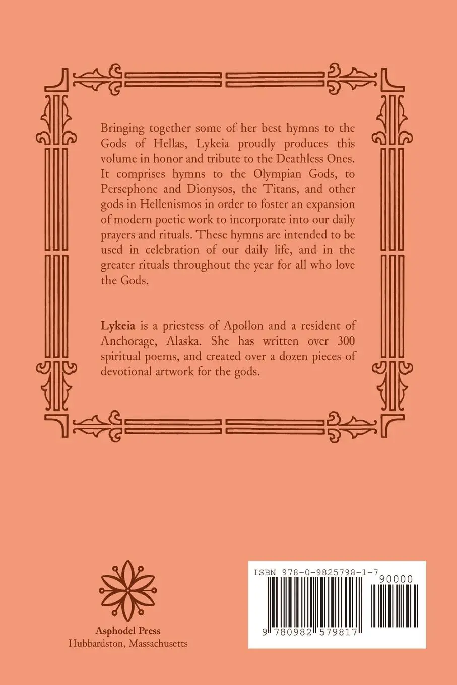 Rückseite: 9780982579817 | Hymns From The Temple | A Hellenic Book of Prayer | Lykeia | Buch