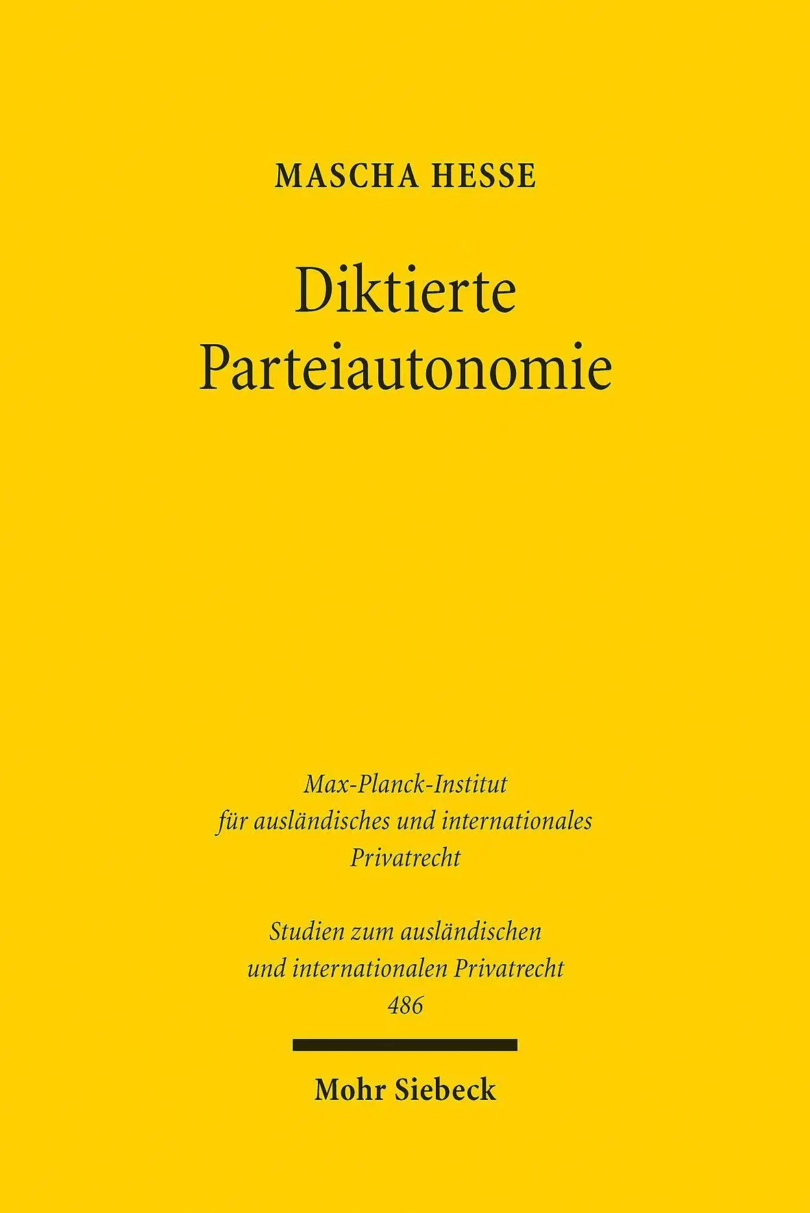 Cover: 9783161609817 | Diktierte Parteiautonomie | Mascha Hesse | Taschenbuch | XXV | Deutsch