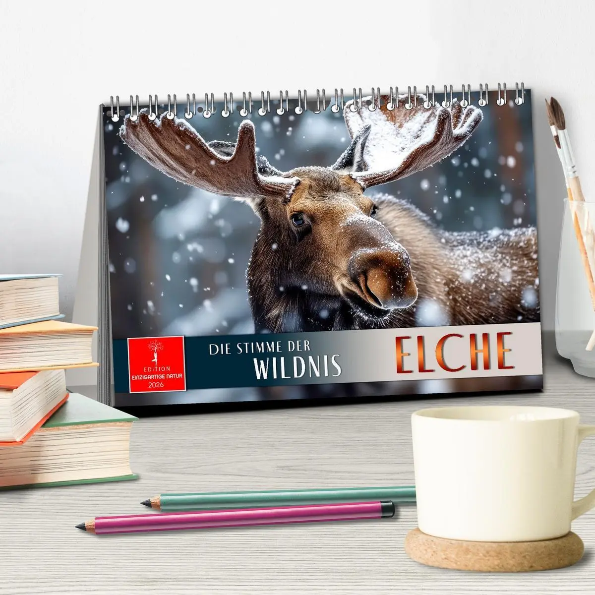 Bild: 9783457339817 | Elche - die Stimme der Wildnis (Tischkalender 2026 DIN A5 quer),...
