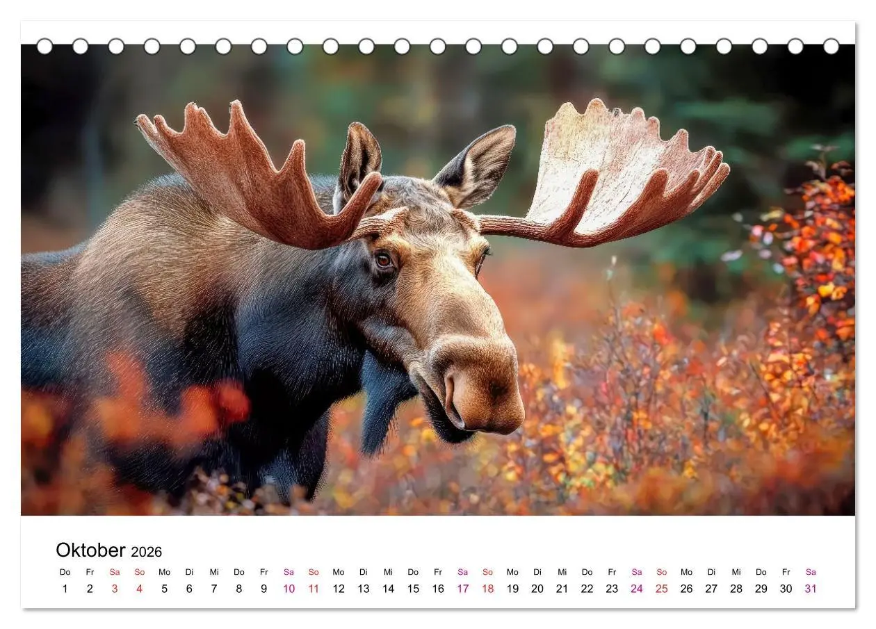 Bild: 9783457339817 | Elche - die Stimme der Wildnis (Tischkalender 2026 DIN A5 quer),...