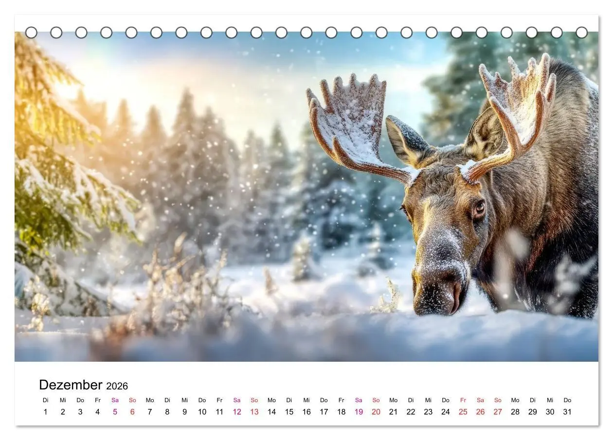 Bild: 9783457339817 | Elche - die Stimme der Wildnis (Tischkalender 2026 DIN A5 quer),...