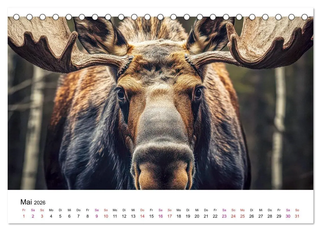 Bild: 9783457339817 | Elche - die Stimme der Wildnis (Tischkalender 2026 DIN A5 quer),...