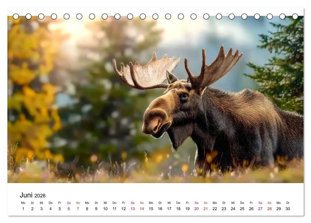 Bild: 9783457339817 | Elche - die Stimme der Wildnis (Tischkalender 2026 DIN A5 quer),...