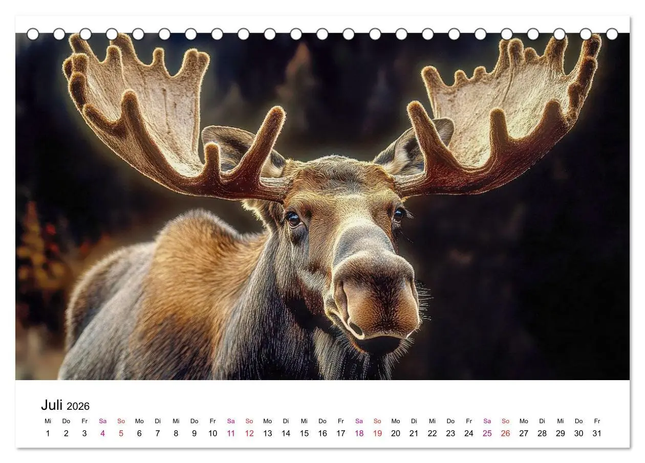 Bild: 9783457339817 | Elche - die Stimme der Wildnis (Tischkalender 2026 DIN A5 quer),...