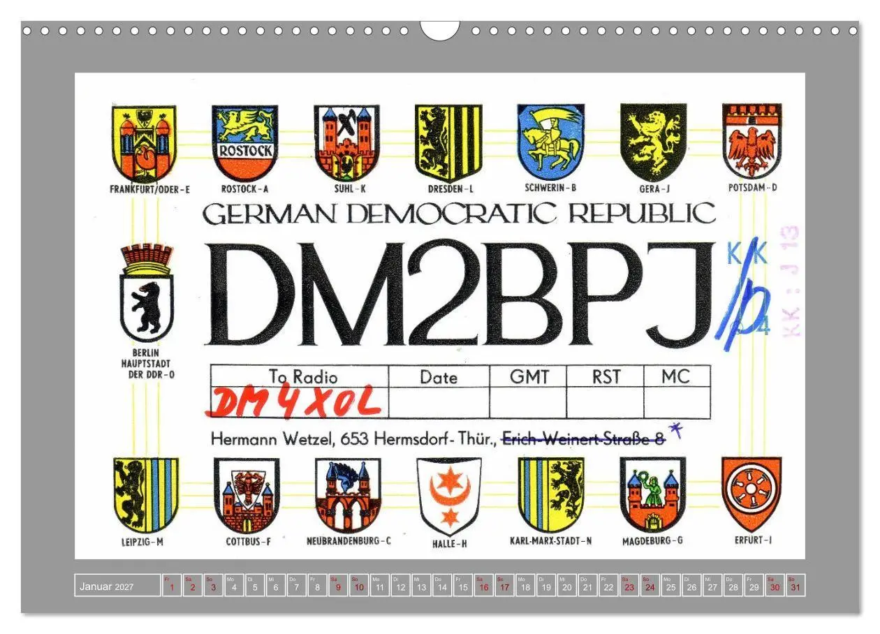 Bild: 9783516979817 | DDR - Ostalgie auf QSL-Karten (Wandkalender 2027 DIN A3 quer),...