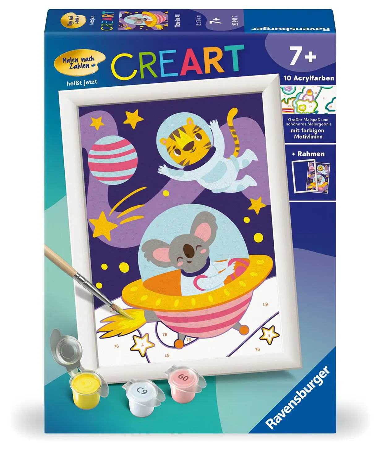 Cover: 4005556239917 | CreArt, Malen nach Zahlen Kinder - Tiere im All | Spiel | Deutsch