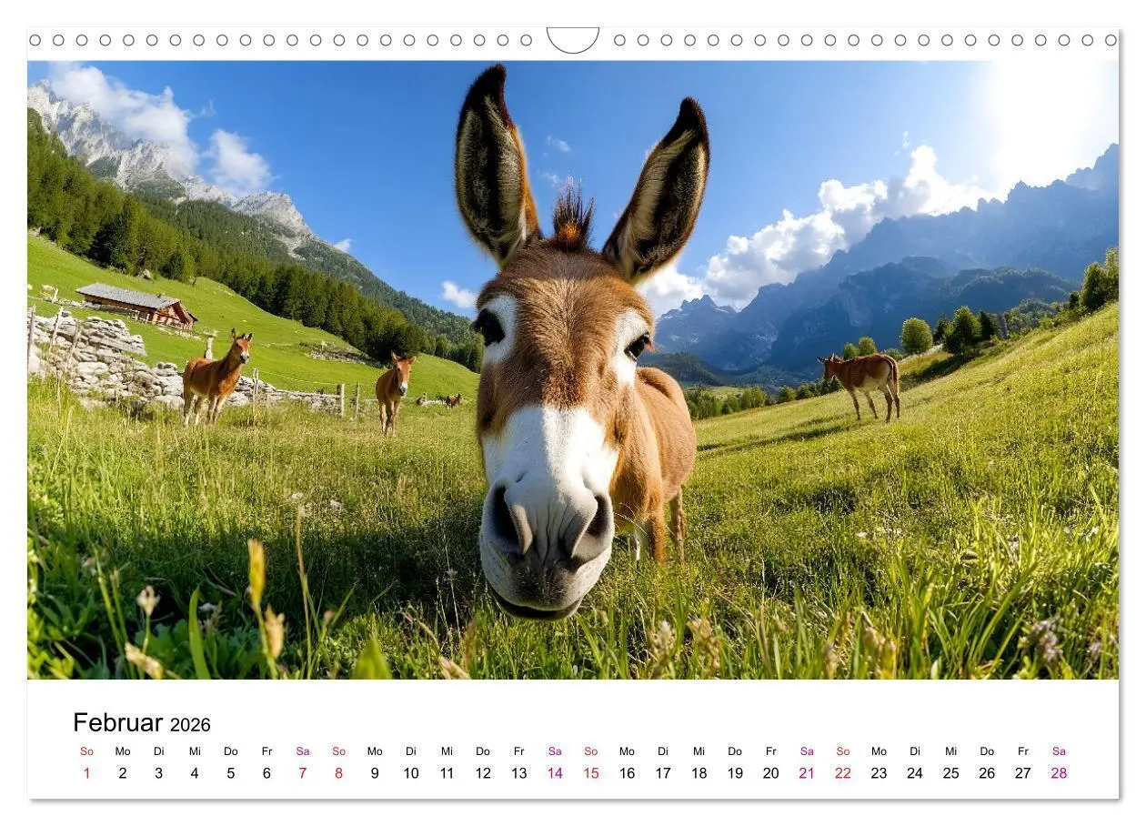 Bild: 9783457329917 | Esel - neugierige Typen (Wandkalender 2026 DIN A3 quer), CALVENDO...