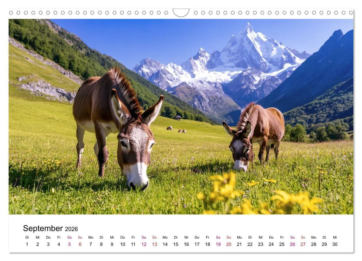 Bild: 9783457329917 | Esel - neugierige Typen (Wandkalender 2026 DIN A3 quer), CALVENDO...