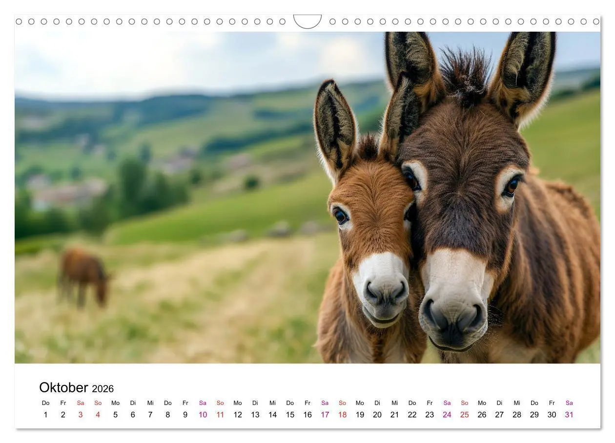 Bild: 9783457329917 | Esel - neugierige Typen (Wandkalender 2026 DIN A3 quer), CALVENDO...