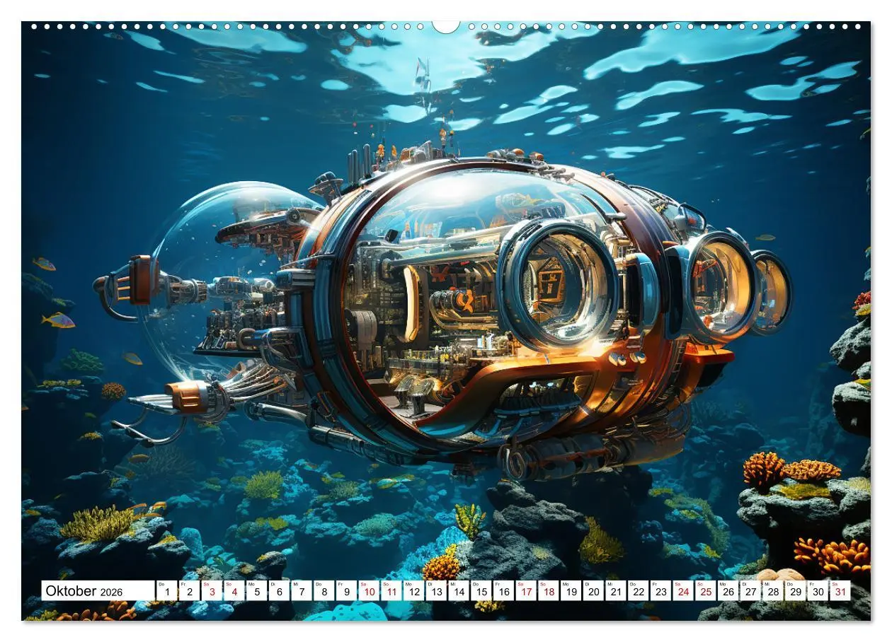 Bild: 9783457499917 | Futuristische U-Boote (Wandkalender 2026 DIN A2 quer), CALVENDO...