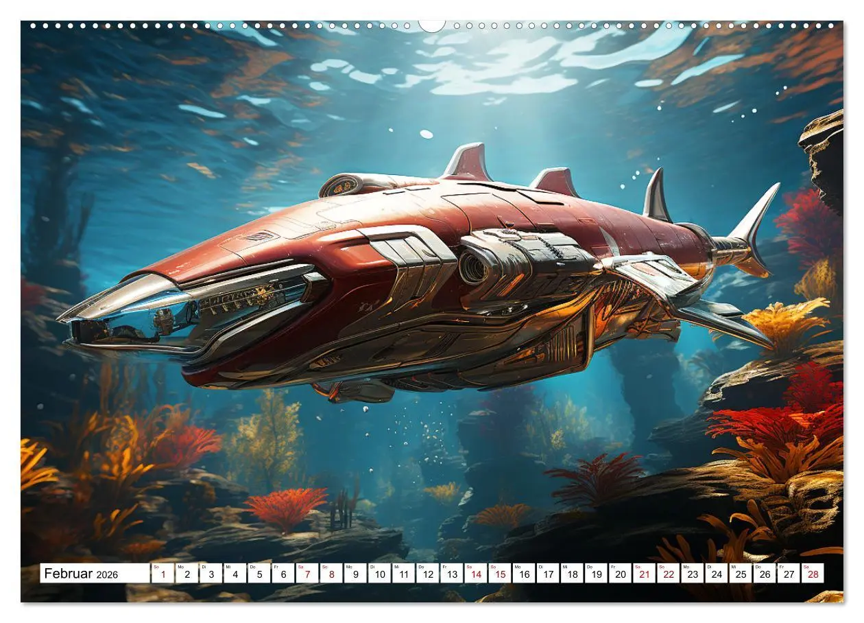 Bild: 9783457499917 | Futuristische U-Boote (Wandkalender 2026 DIN A2 quer), CALVENDO...