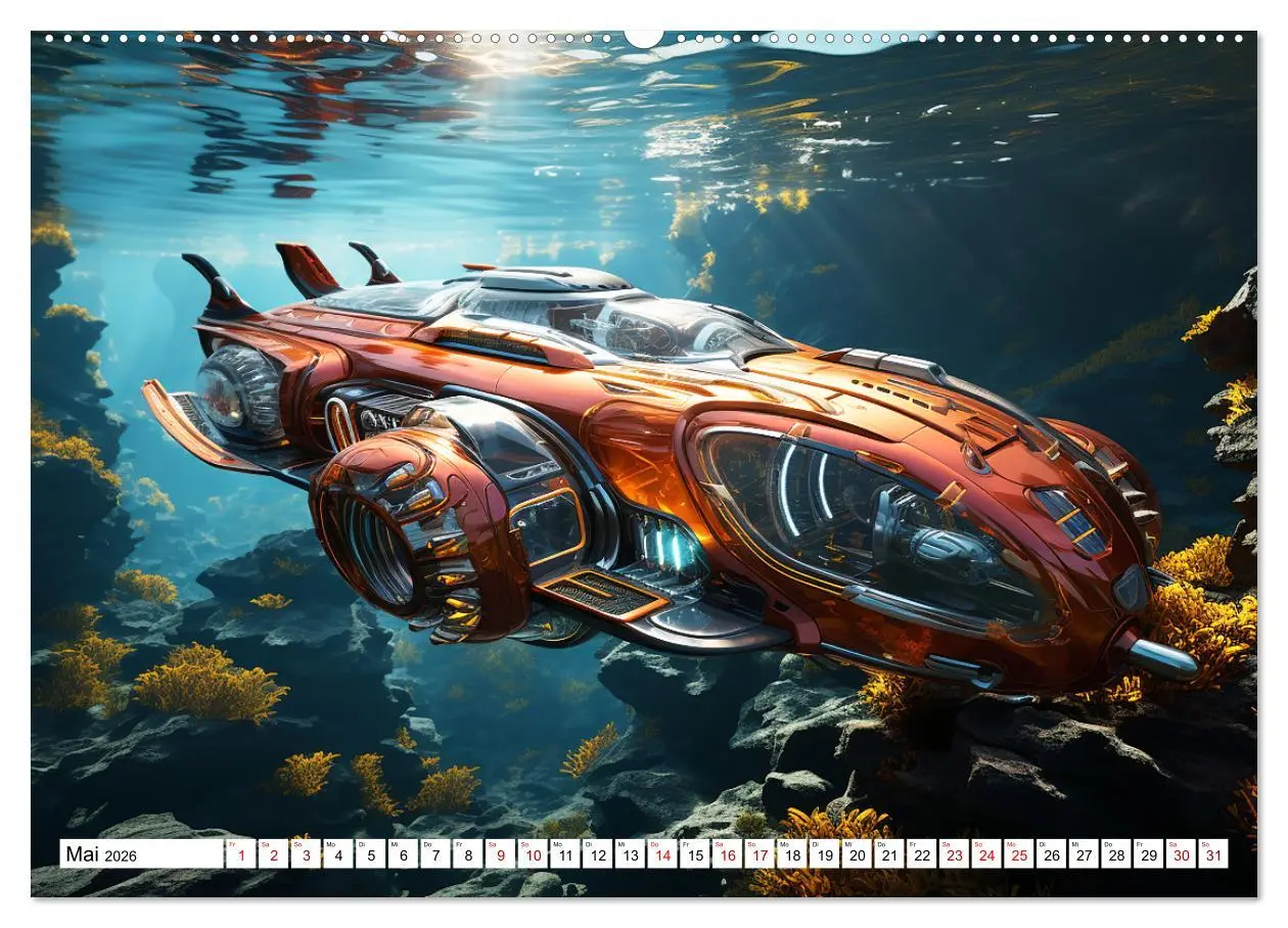 Bild: 9783457499917 | Futuristische U-Boote (Wandkalender 2026 DIN A2 quer), CALVENDO...