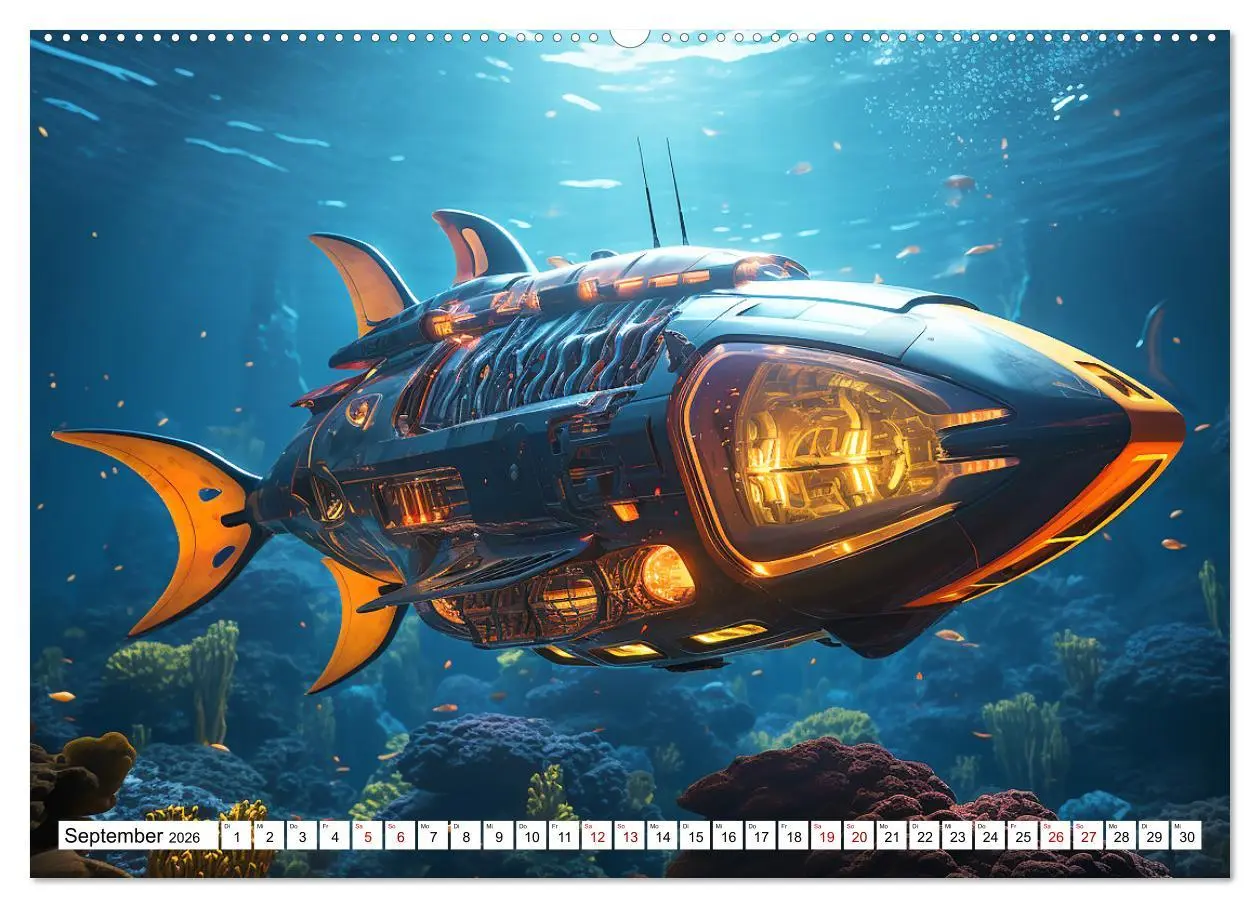 Bild: 9783457499917 | Futuristische U-Boote (Wandkalender 2026 DIN A2 quer), CALVENDO...