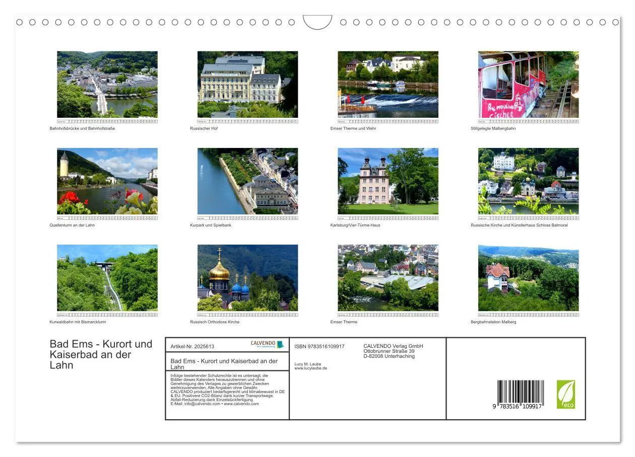 Bild: 9783516109917 | Bad Ems - Kurort und Kaiserbad an der Lahn (Wandkalender 2026 DIN...