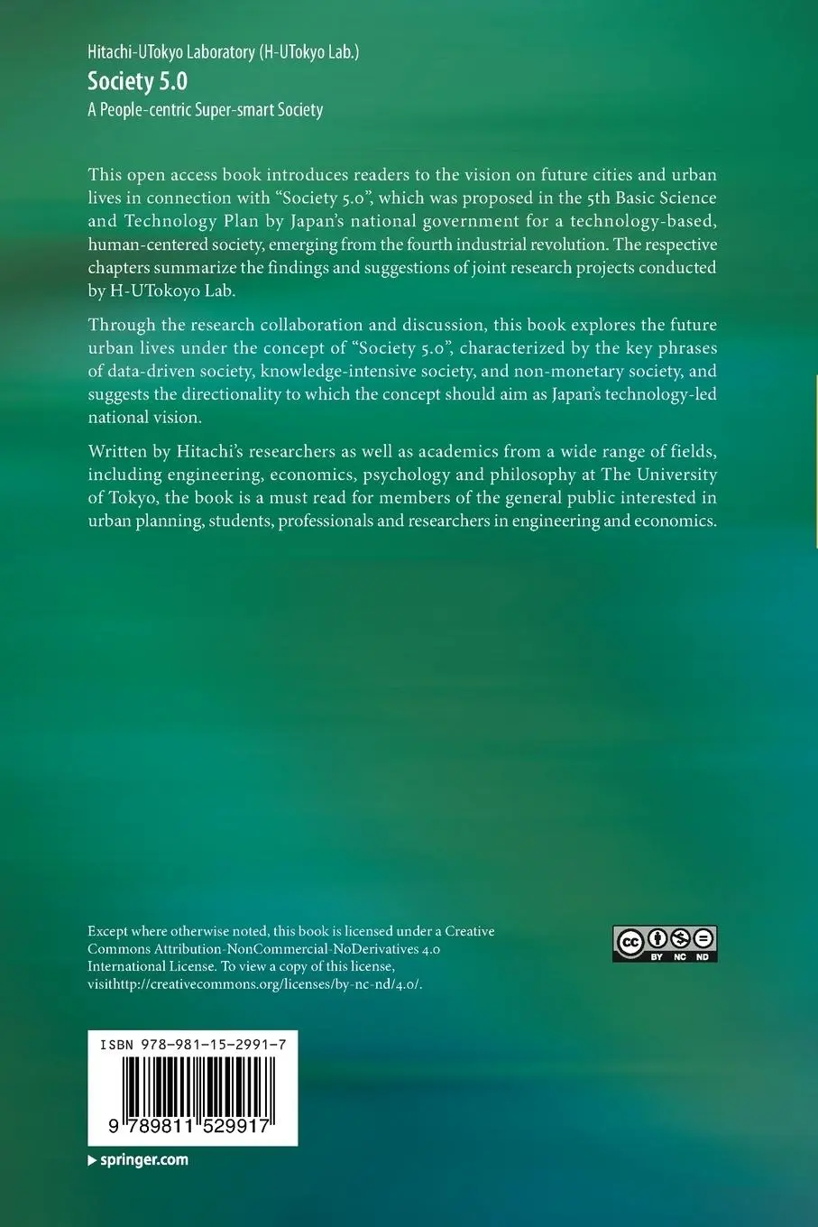 Rückseite: 9789811529917 | Society 5.0 | A People-centric Super-smart Society | Laboratory | Buch