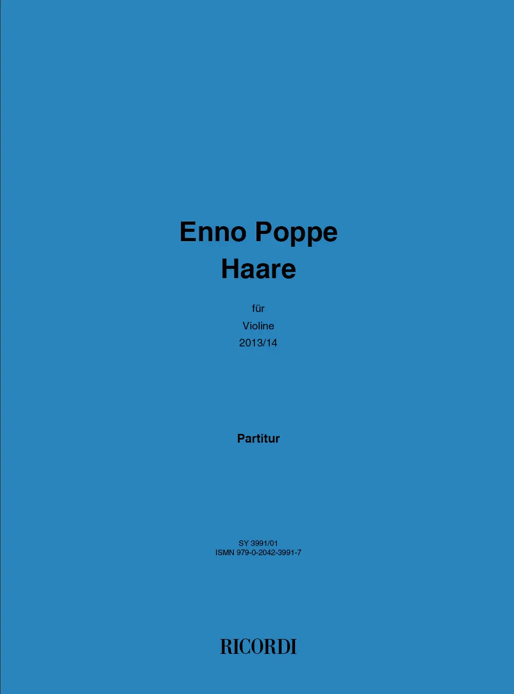 Cover: 9790204239917 | Haare | Enno Poppe | Buch | Ricordi Berlin | EAN 9790204239917