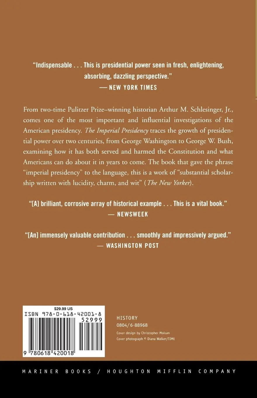 Rückseite: 9780618420018 | The Imperial Presidency | Arthur Meier Jr. Schlesinger | Taschenbuch