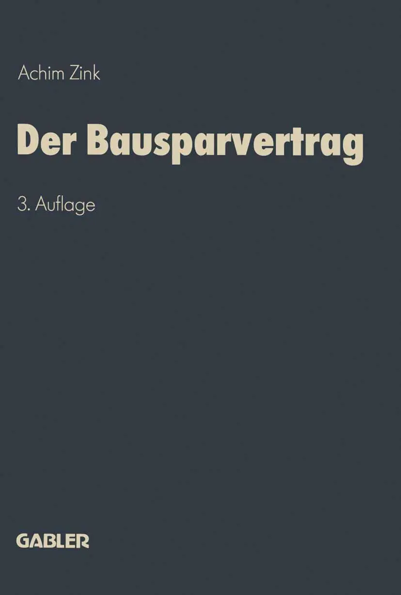 Cover: 9783409470018 | Der Bausparvertrag | Achim Zink | Taschenbuch | 110 S. | Deutsch