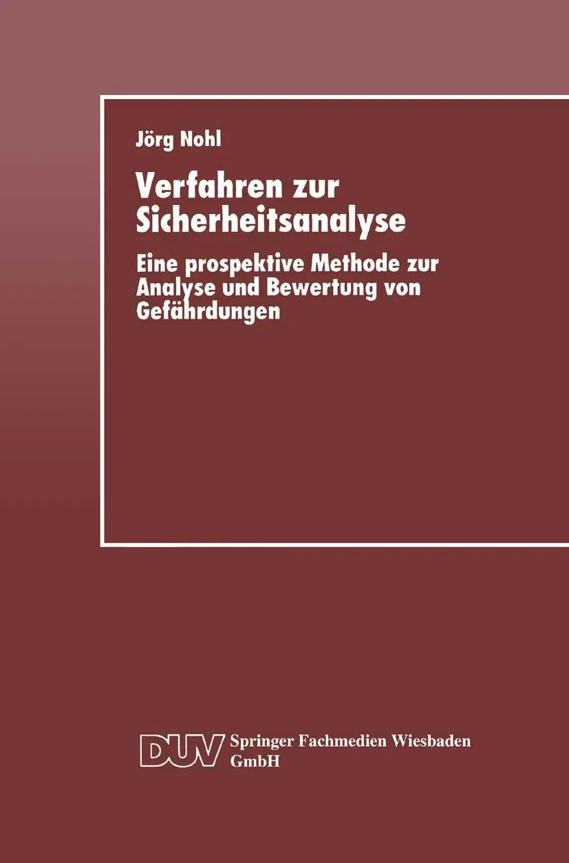 Cover: 9783824420018 | Verfahren zur Sicherheitsanalyse | Jörg Nohl | Taschenbuch | xvi