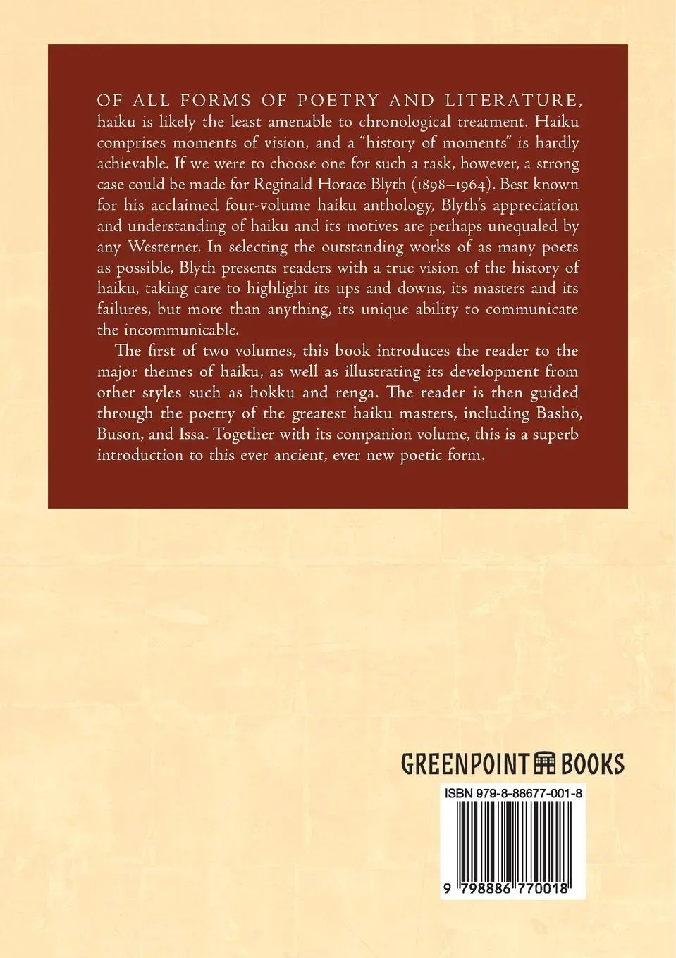 Rückseite: 9798886770018 | A History of Haiku (Volume One) | From the Beginnings up to Issa