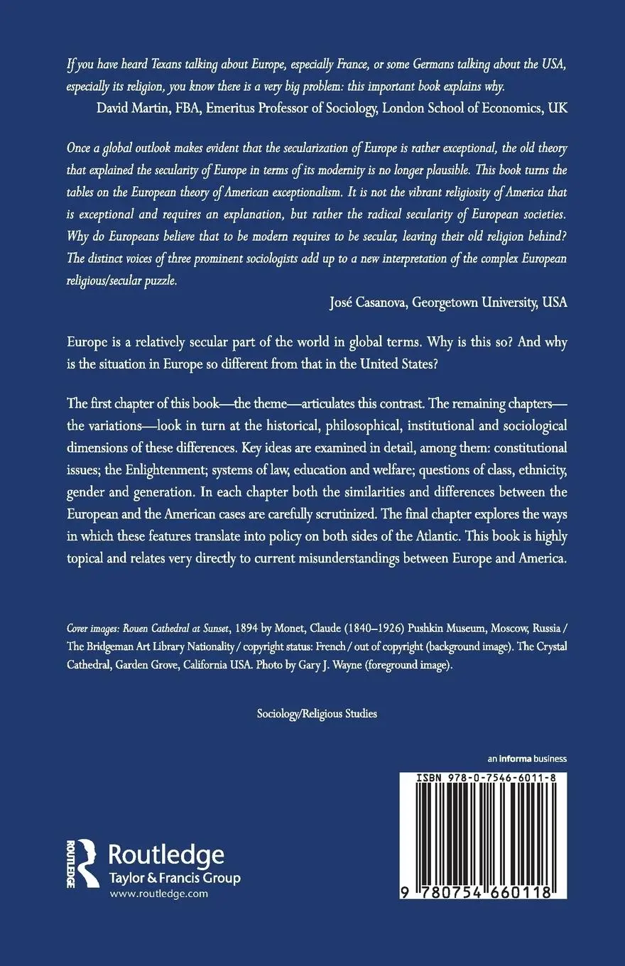 Rückseite: 9780754660118 | Religious America, Secular Europe? | A Theme and Variations | Buch