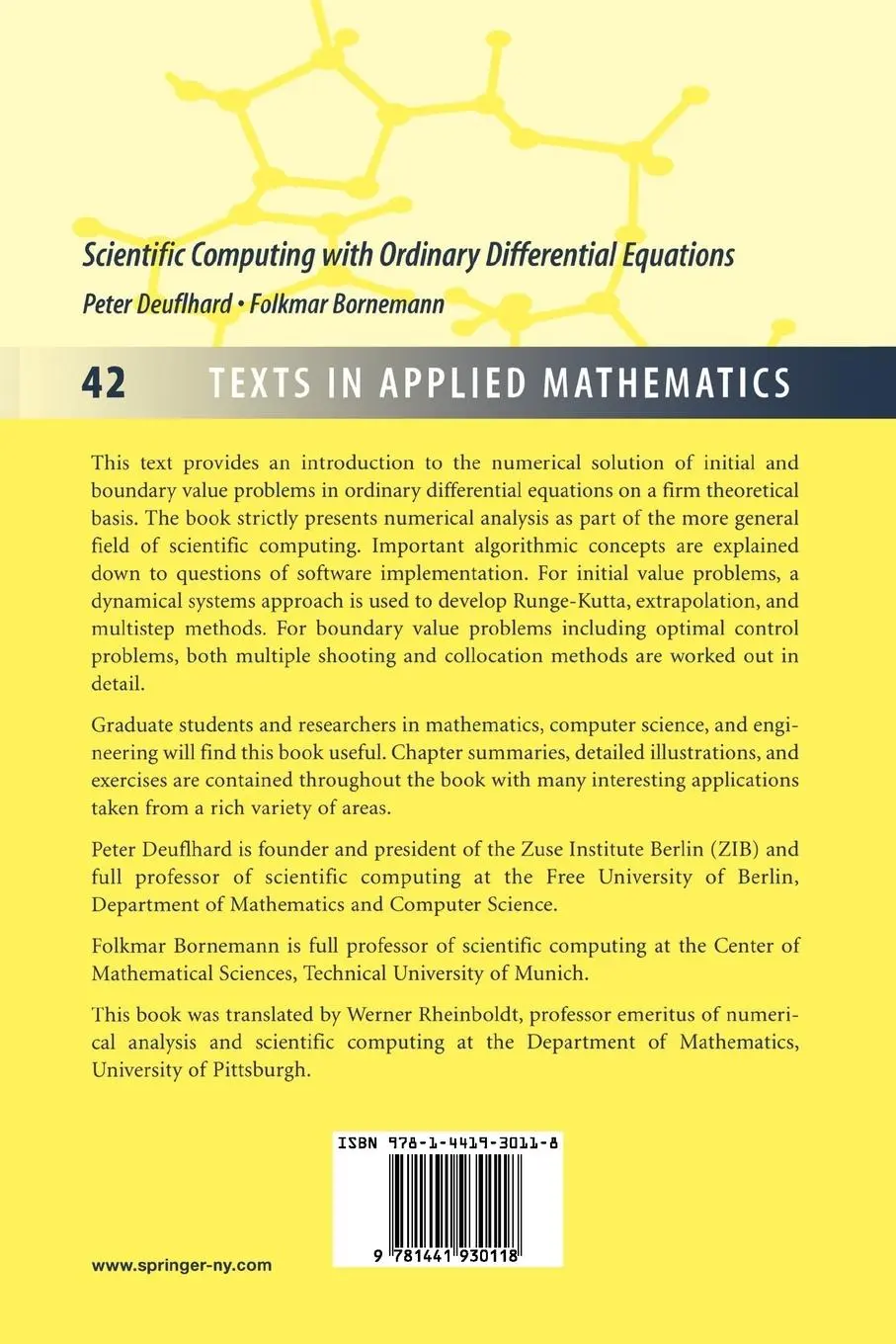 Rückseite: 9781441930118 | Scientific Computing with Ordinary Differential Equations | Buch | xx