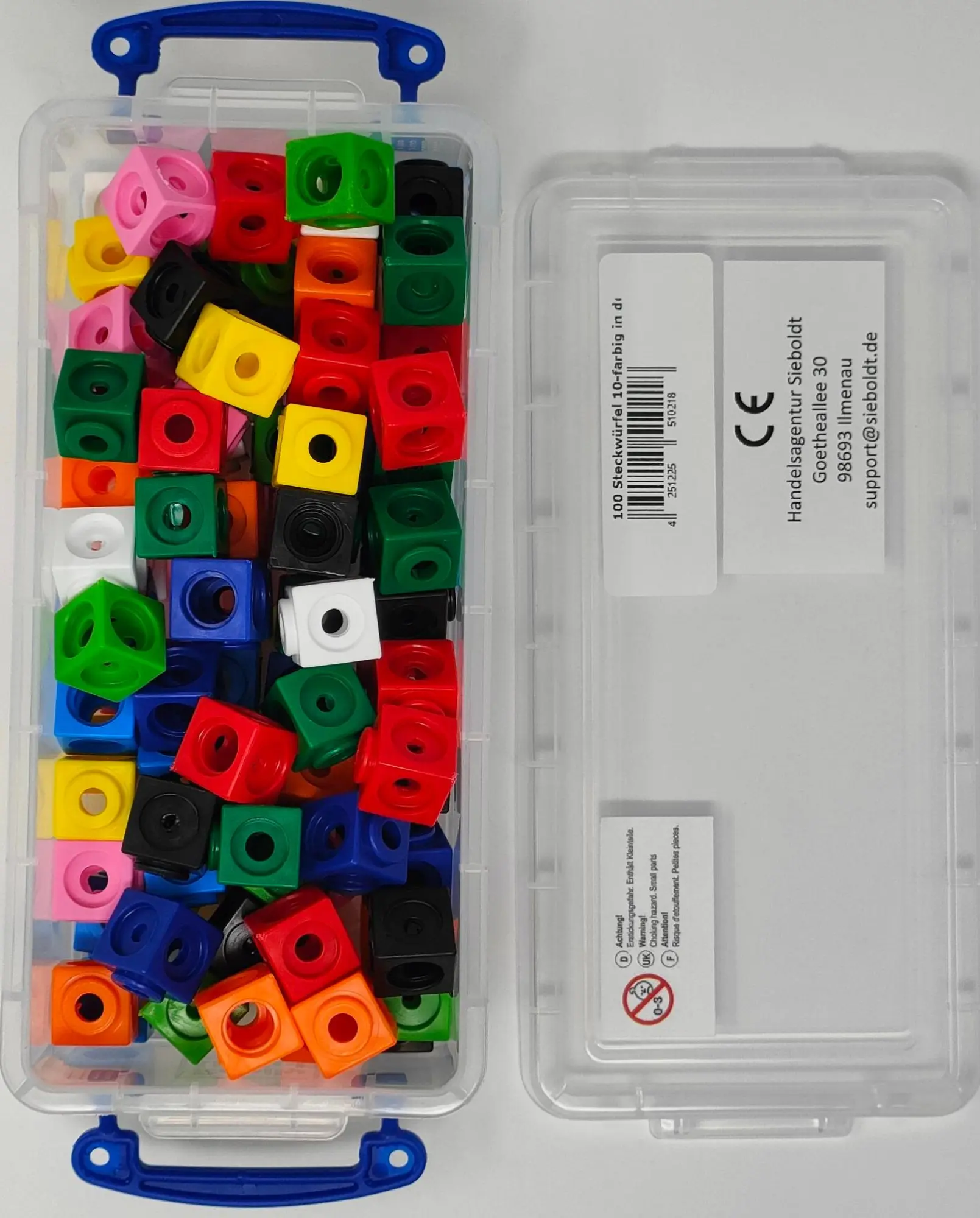 Cover: 4251225510218 | 100 Steckwürfel 10-farbig 1,7cm in der Box | Deutsch | 2015