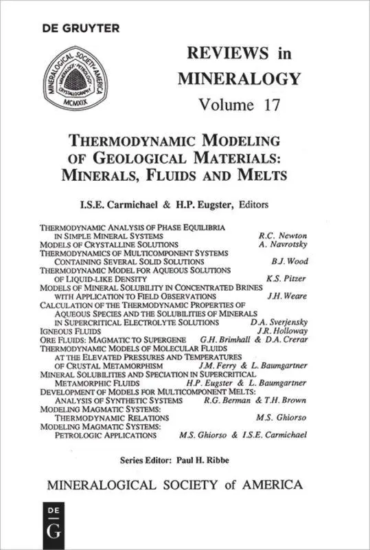 Cover: 9780939950218 | Thermodynamic Modeling of Geologic Materials | Hans Eugster (u. a.)