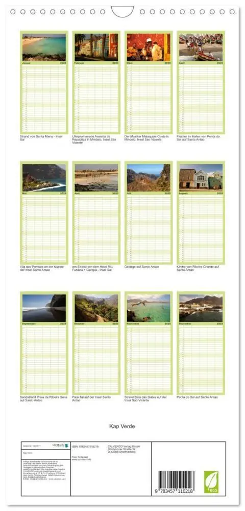 Bild: 9783457110218 | Familienplaner 2025 - Kap Verde mit 5 Spalten (Wandkalender, 21 x...