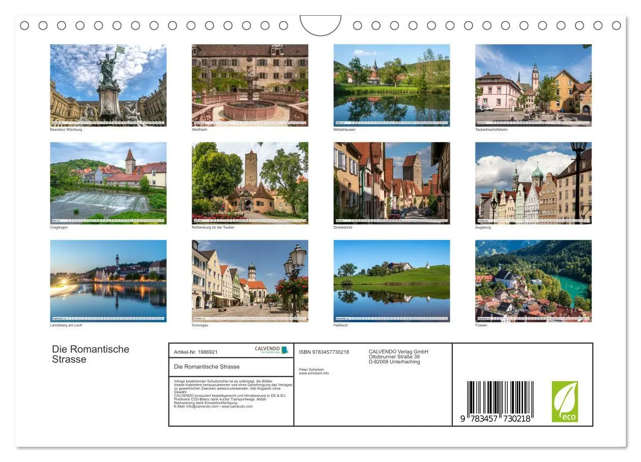 Bild: 9783457730218 | Die Romantische Strasse (Wandkalender 2026 DIN A4 quer), CALVENDO...