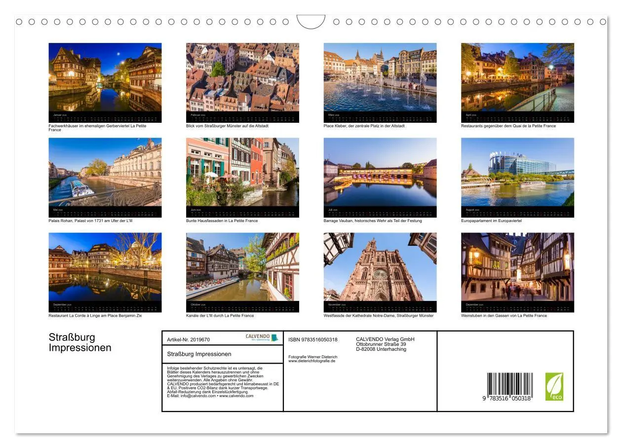 Bild: 9783516050318 | Straßburg Impressionen (Wandkalender 2026 DIN A3 quer), CALVENDO...