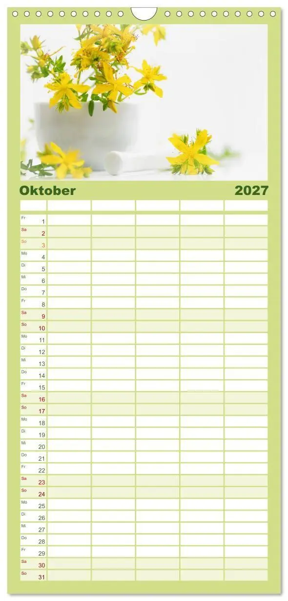 Bild: 9783594340318 | Familienplaner 2027 - Helfende Kräuter aus dem Garten mit 5 Spalten...