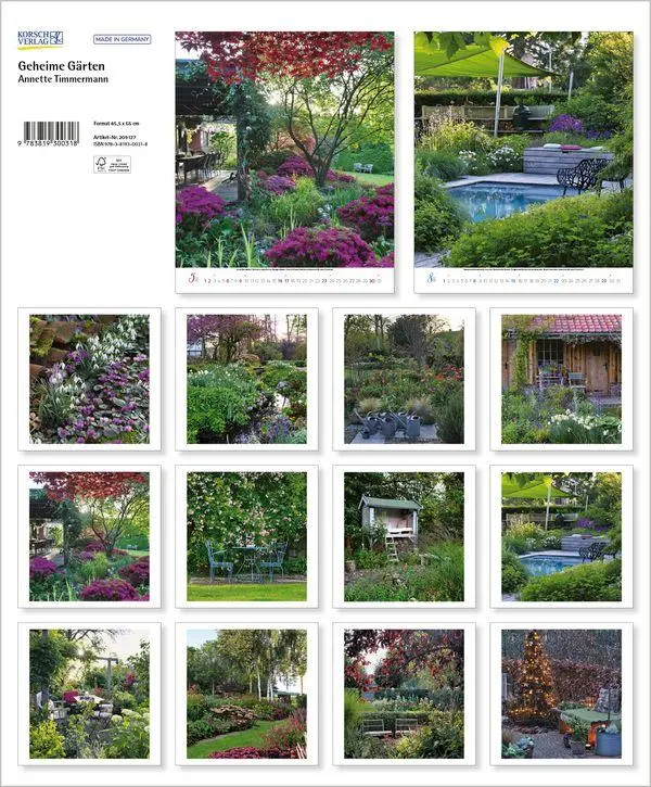 Bild: 9783819300318 | Geheime Gärten 2027 | Verlag Korsch | Kalender | Spiralbindung | 14 S.