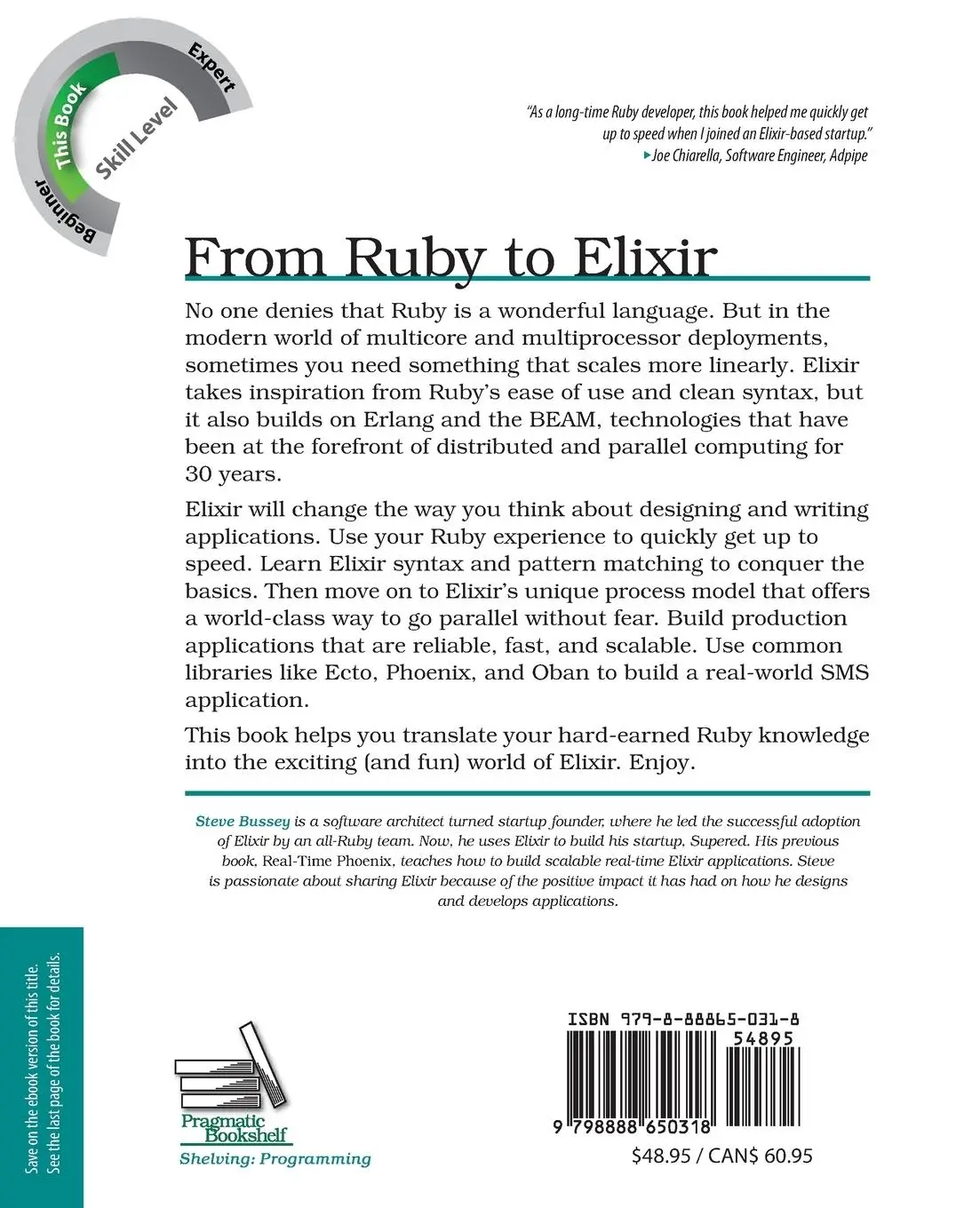Rückseite: 9798888650318 | From Ruby to Elixir | Stephen Bussey | Taschenbuch | Englisch | 2024