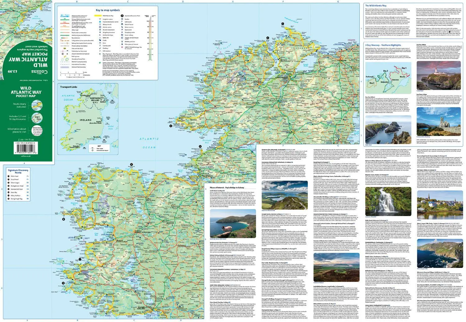 Bild: 9780008780418 | Wild Atlantic Way Pocket Map | Collins Maps | (Land-)Karte | Englisch