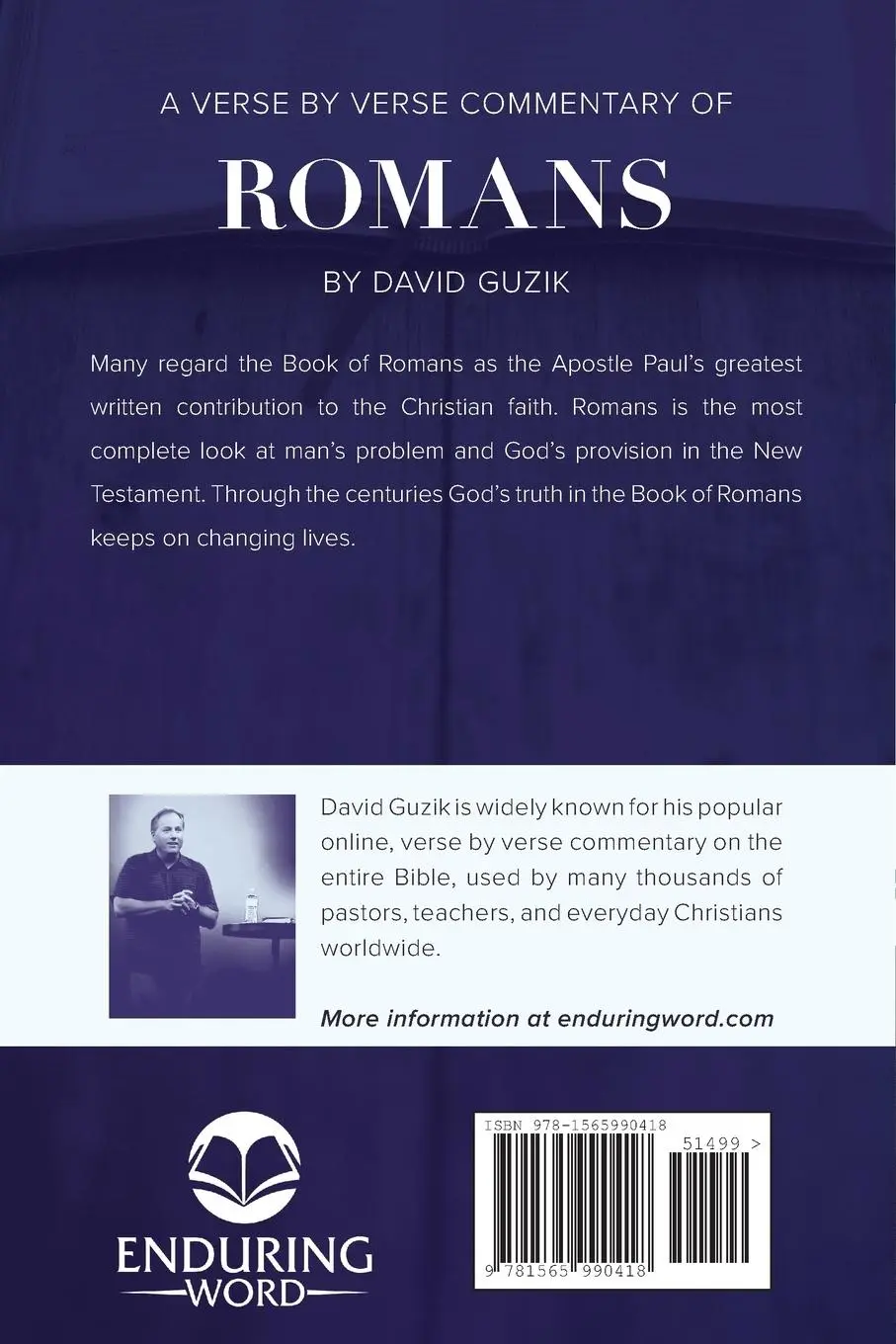 Rückseite: 9781565990418 | Romans Commentary | David Guzik | Taschenbuch | Englisch | 2002