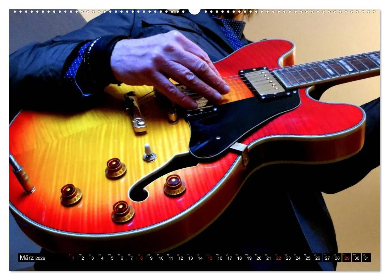Bild: 9783457950418 | JAZZGITARREN in Szene gesetzt (Wandkalender 2026 DIN A2 quer),...