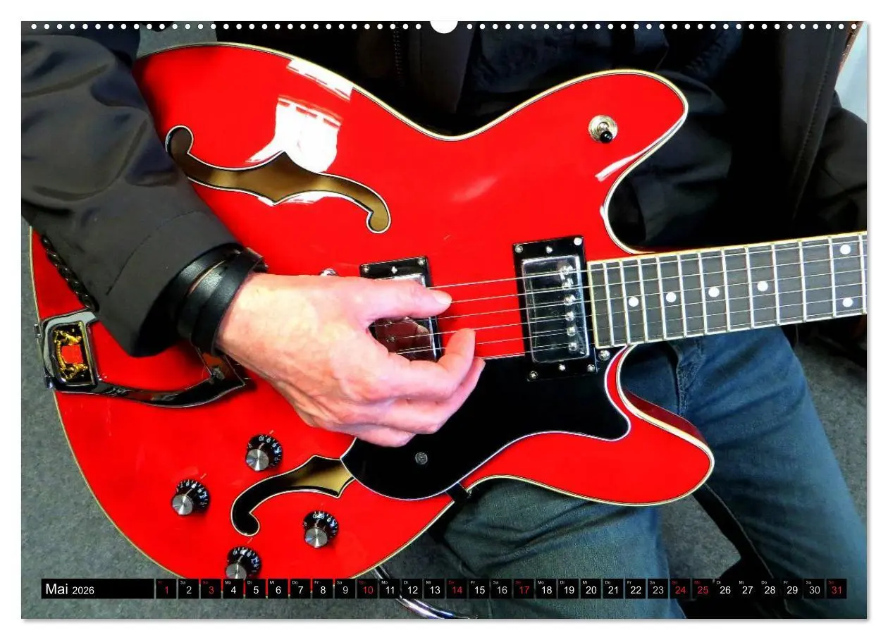 Bild: 9783457950418 | JAZZGITARREN in Szene gesetzt (Wandkalender 2026 DIN A2 quer),...