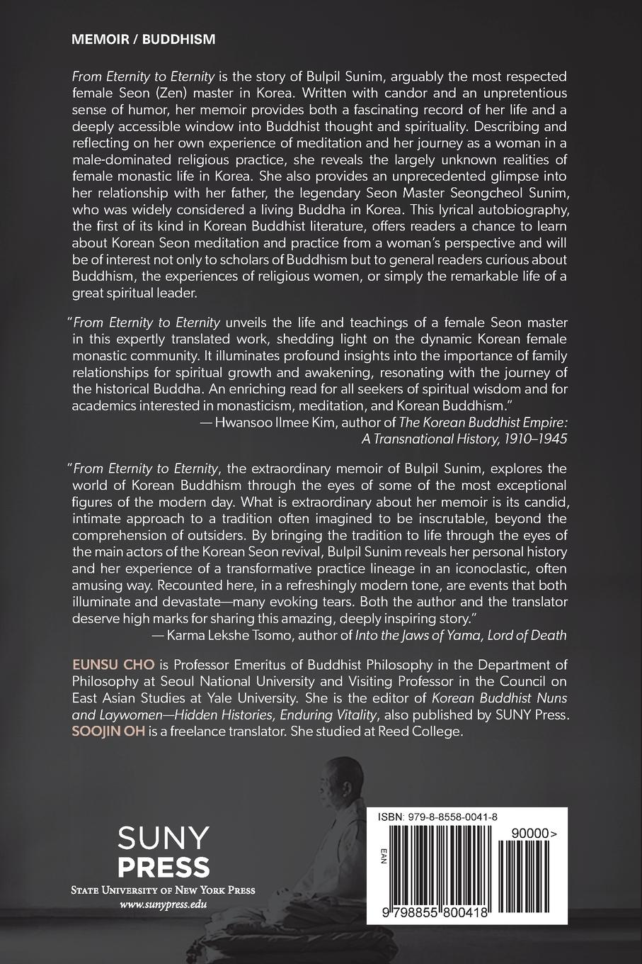 Rückseite: 9798855800418 | From Eternity to Eternity | Memoirs of a Korean Buddhist Nun | Sunim
