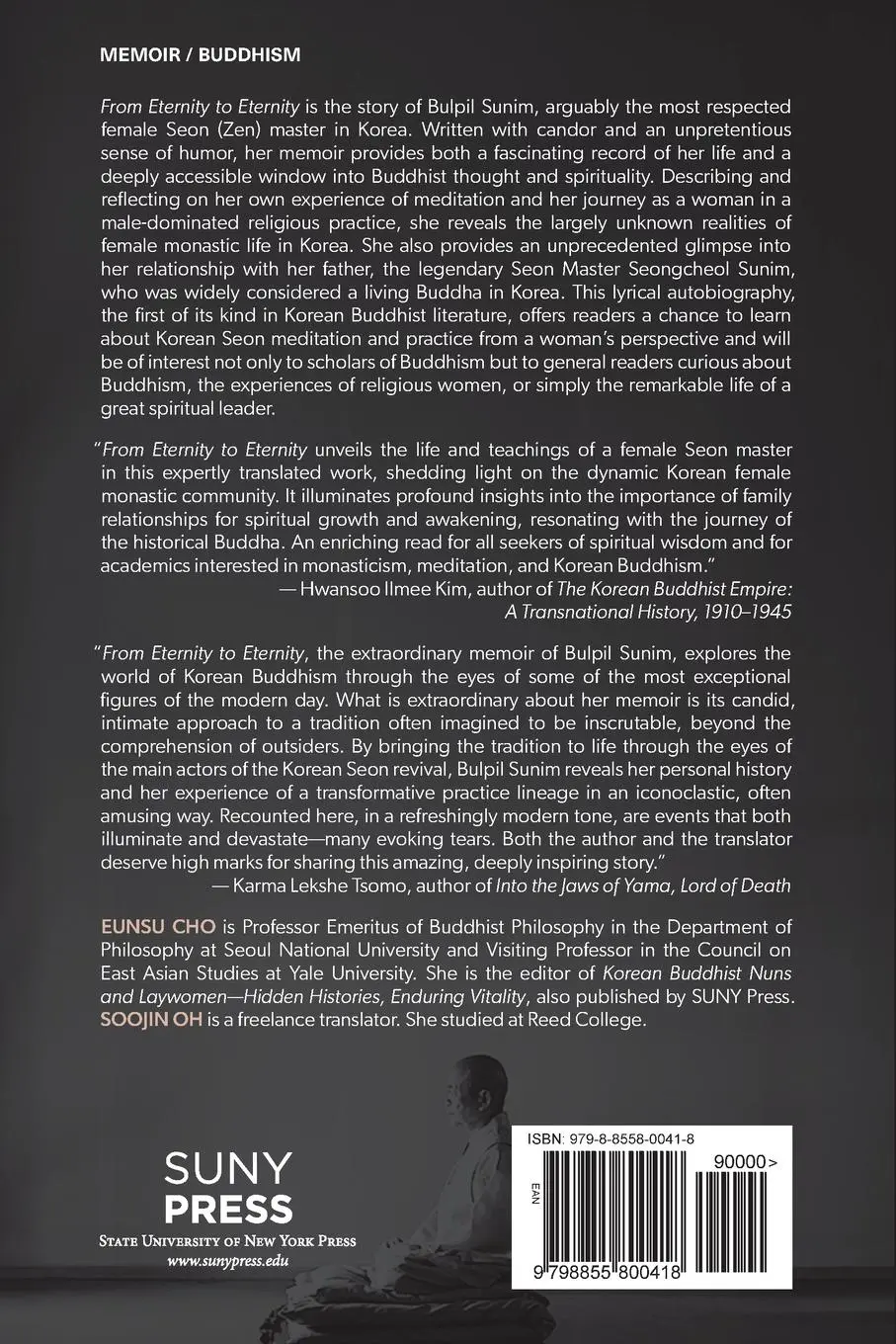Rückseite: 9798855800418 | From Eternity to Eternity | Memoirs of a Korean Buddhist Nun | Sunim
