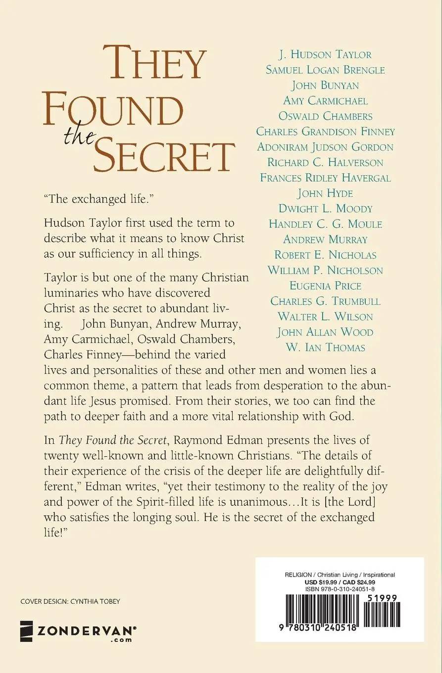 Rückseite: 9780310240518 | They Found the Secret | Twenty Lives That Reveal a Touch of Eternity