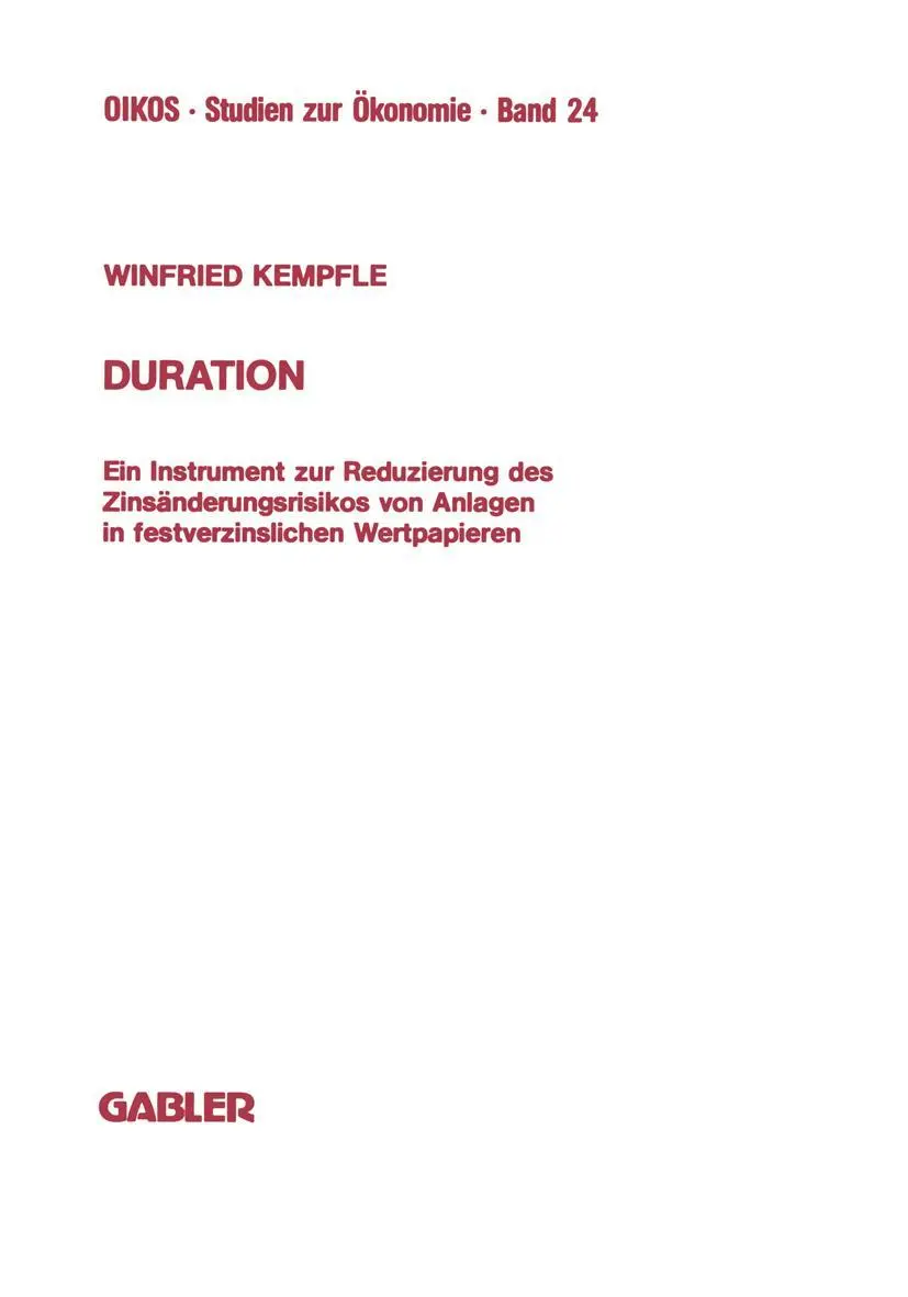 Cover: 9783322990518 | Duration | Winfried Kempfle | Taschenbuch | vii | Deutsch | 2012