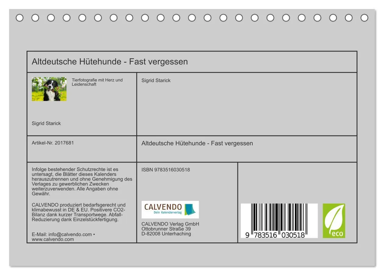 Bild: 9783516030518 | Altdeutsche Hütehunde - Fast vergessen (Tischkalender 2026 DIN A5...