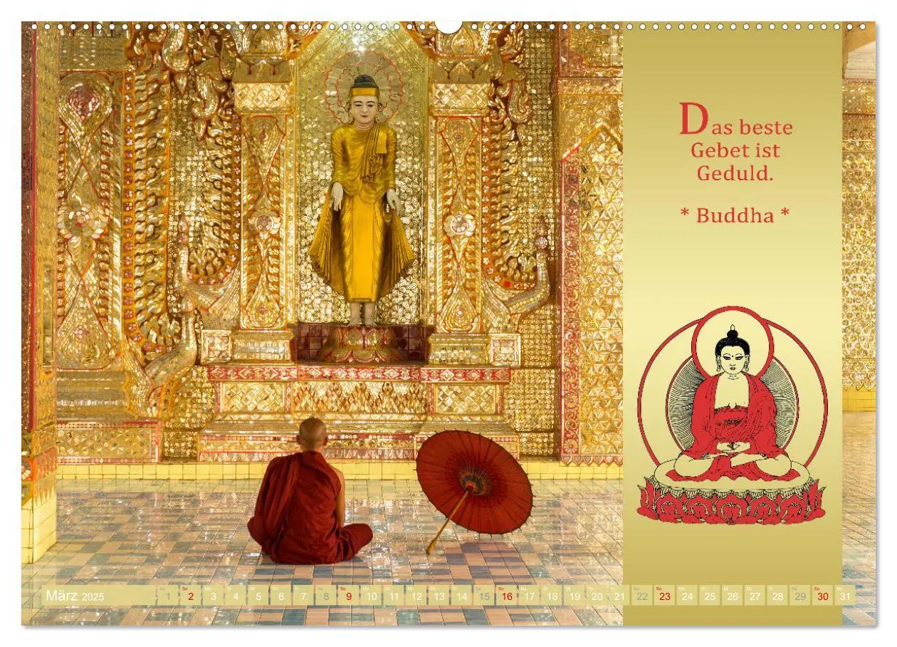 Bild: 9783435080618 | BUDDHAS WORTE - Buddhistische Weisheiten (Wandkalender 2025 DIN A2...