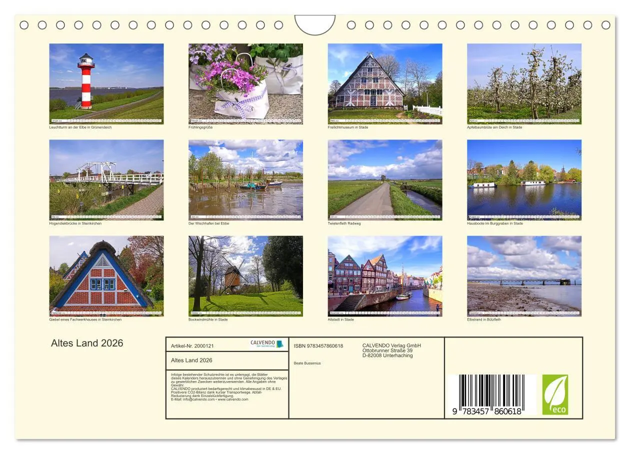 Bild: 9783457860618 | Altes Land 2026 (Wandkalender 2026 DIN A4 quer), CALVENDO...
