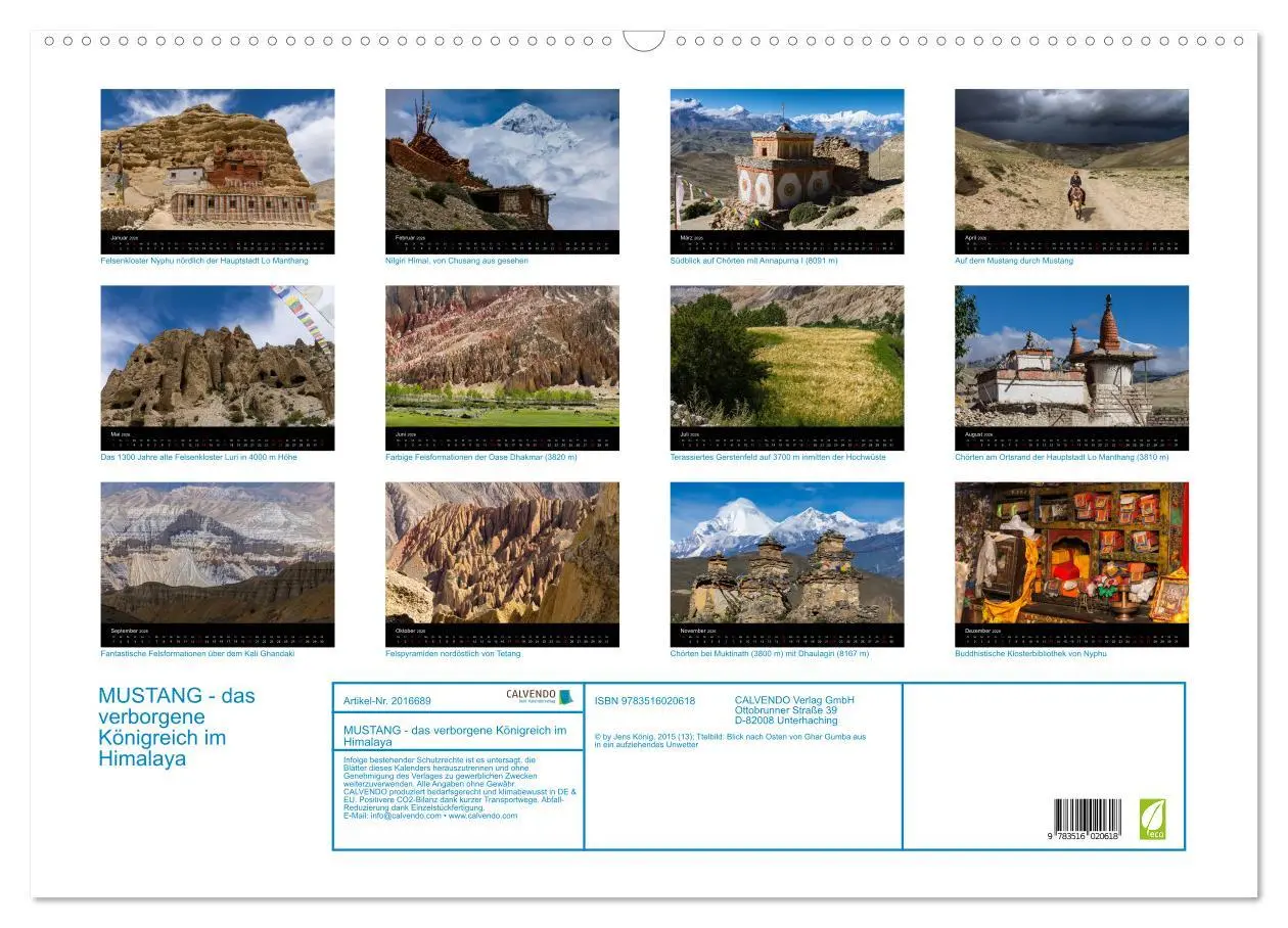 Bild: 9783516020618 | MUSTANG - das verborgene Königreich im Himalaya (Wandkalender 2026...