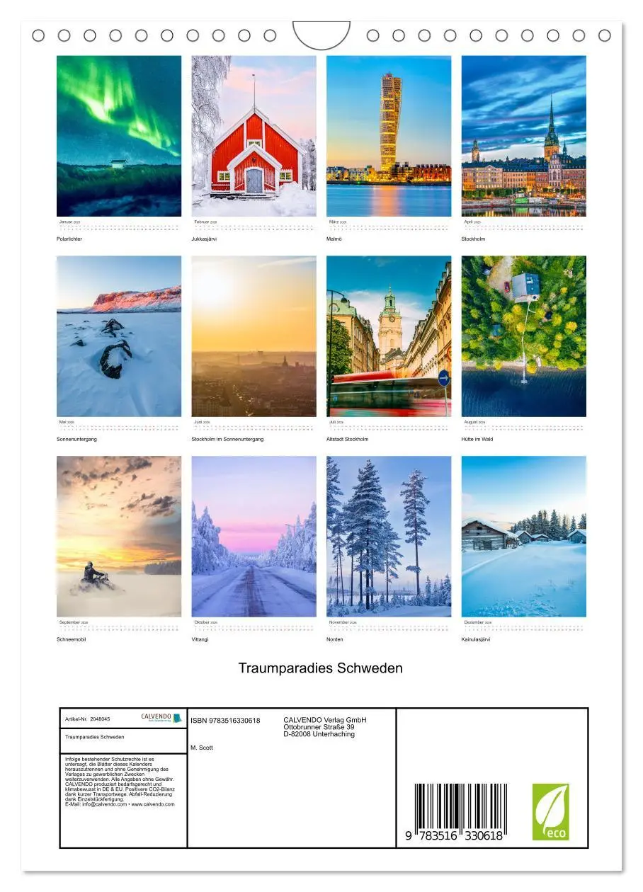 Bild: 9783516330618 | Traumparadies Schweden (Wandkalender 2026 DIN A4 hoch), CALVENDO...
