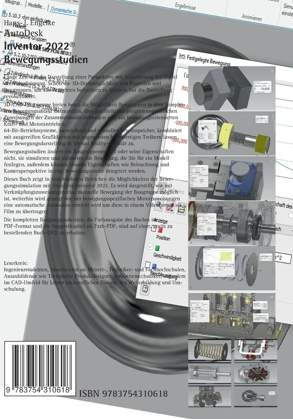 Rückseite: 9783754310618 | AutoDesk Inventor 2022 Bewegungsstudien | Hans-J. Engelke | Buch