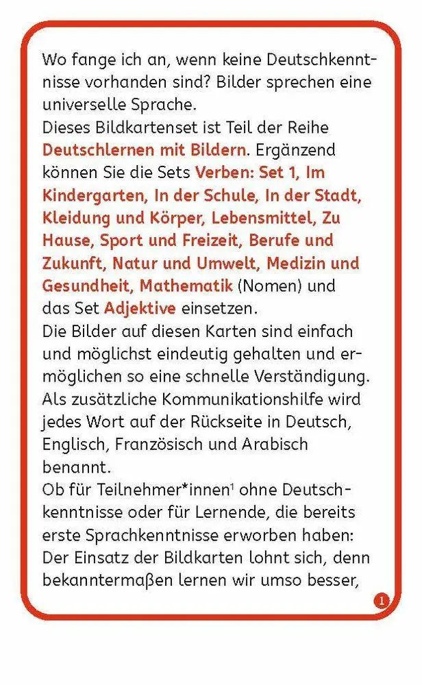 Bild: 9783834670618 | Verben: Set 2 - Deutsch, Englisch, Französisch und Arabisch | Walter