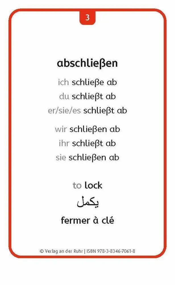 Bild: 9783834670618 | Verben: Set 2 - Deutsch, Englisch, Französisch und Arabisch | Walter